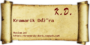 Kramarik Dóra névjegykártya